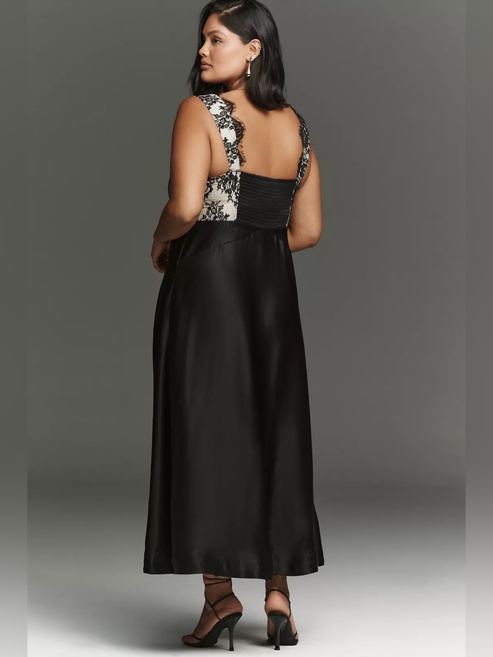 NWT Size 2X - Maeve Jocelyn Lace Black Slip Midi Dress Wedding Guest (US$ 178) - Picture 2 of 16